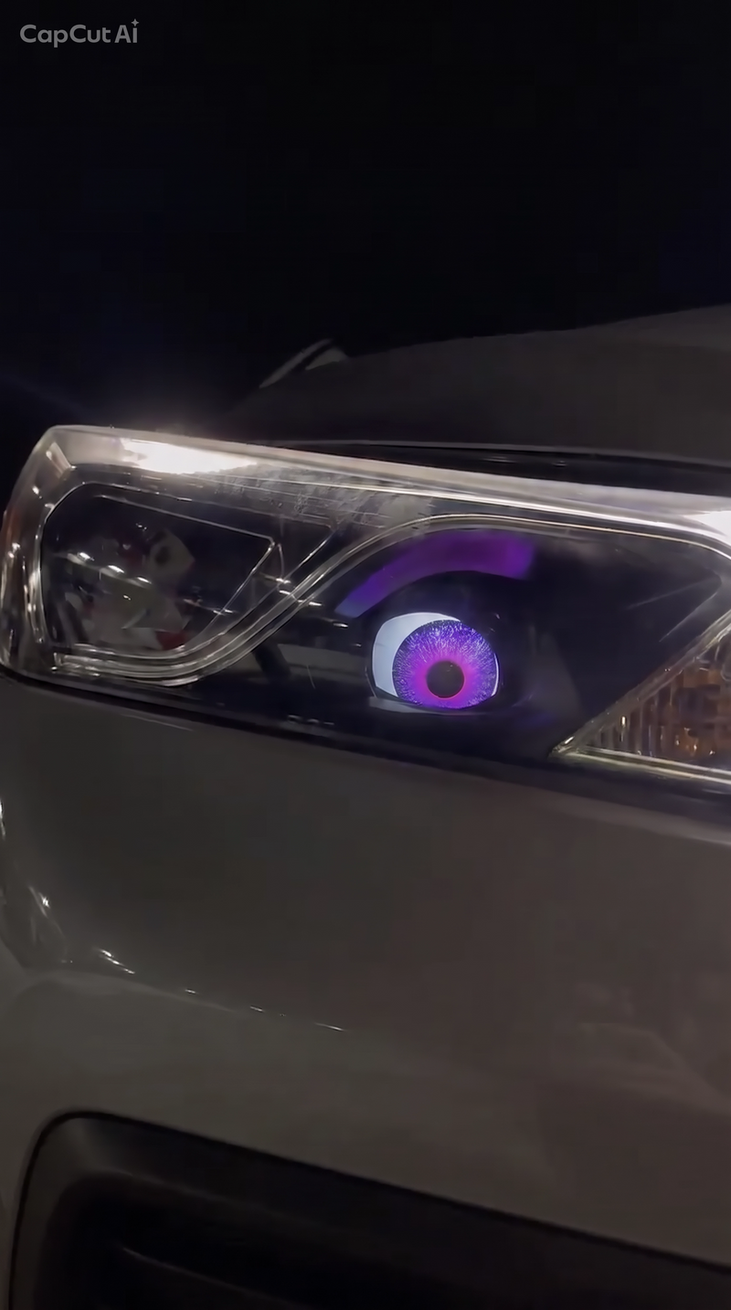 Neon Blink installed at night